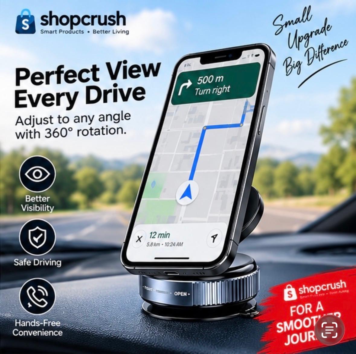 360° Rotating Car Dashboard Phone Holder