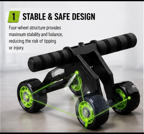 4-Wheel Ab Roller – Stable Core & Full Body Workout