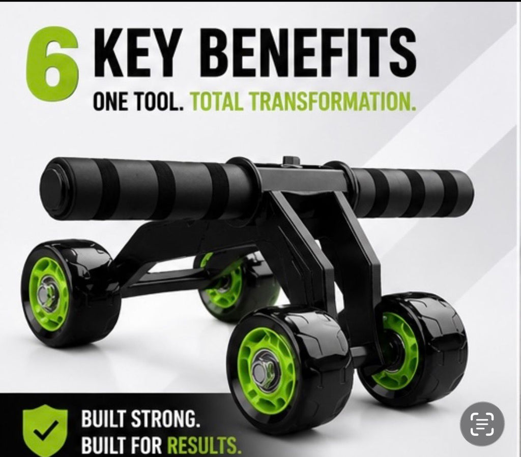 4-Wheel Ab Roller – Stable Core & Full Body Workout